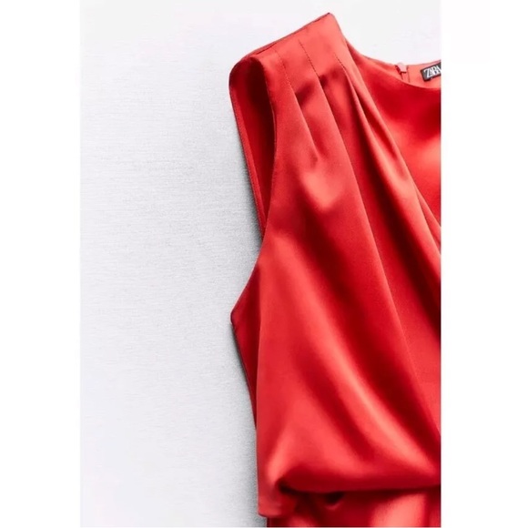 Zara satin effect midi dress - Picture 6 of 7